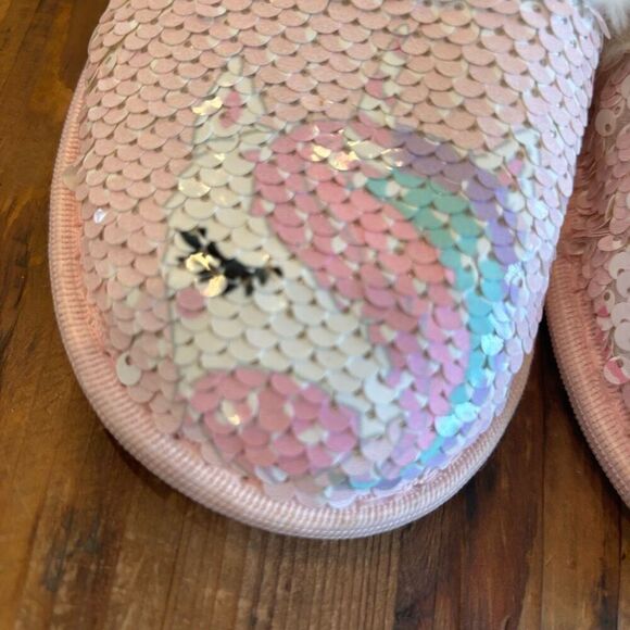 Unicorn Sequin GirlsSlippers Size Small 10-11 - Picture 3 of 13